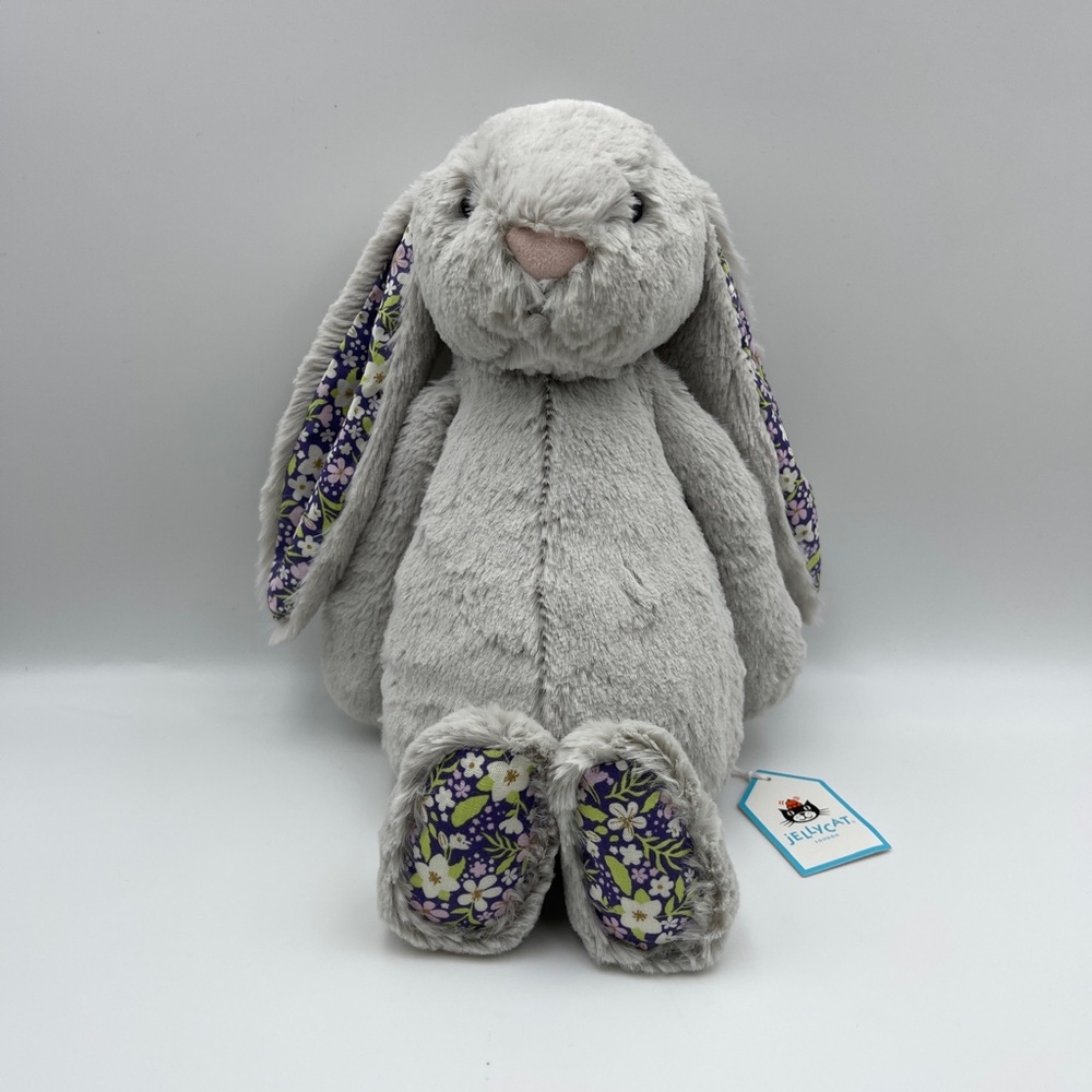 BNWT RARE Jellycat Blossom Silver Bunny Stuffed Animal Medium 12 inches Rabbit